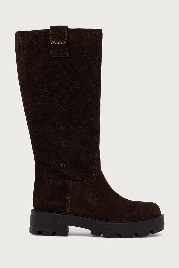 Guess Čižmy dámske semišové YAILYN2 FLFL2Y.SUE11.BROWN hnedá AW26