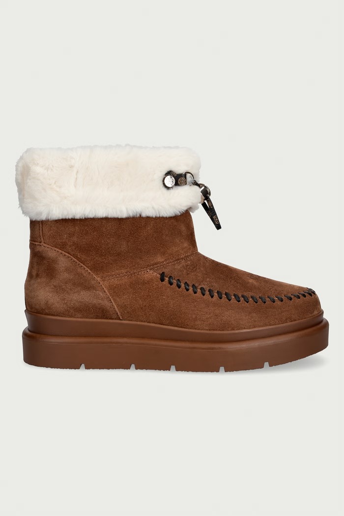 Guess KENTA апрески дамски от велур FLFKEN.LEA10.TAN кафяв AW26