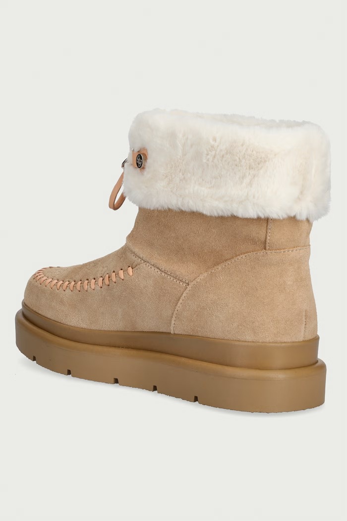 Обувки Guess KENTA апрески дамски от велур FLFKEN.LEA10.NATU бежов
