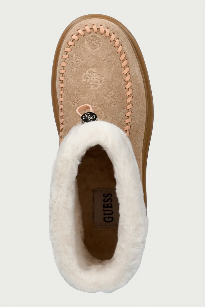 KENTA апрески дамски от велур Guess FLFKEN.LEA10.NATU бежов