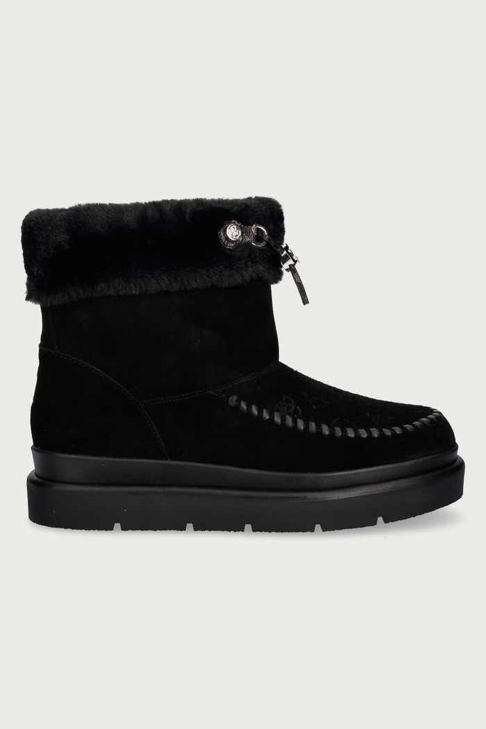 Guess KENTA zimske čizme za žene od brušene kože FLFKEN.LEA10.BLACK crna AW26