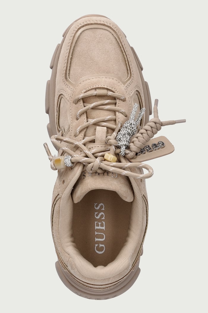 IRRINA sneakers dámske semišové Guess FLFIRR.SUE12.NATU béžová