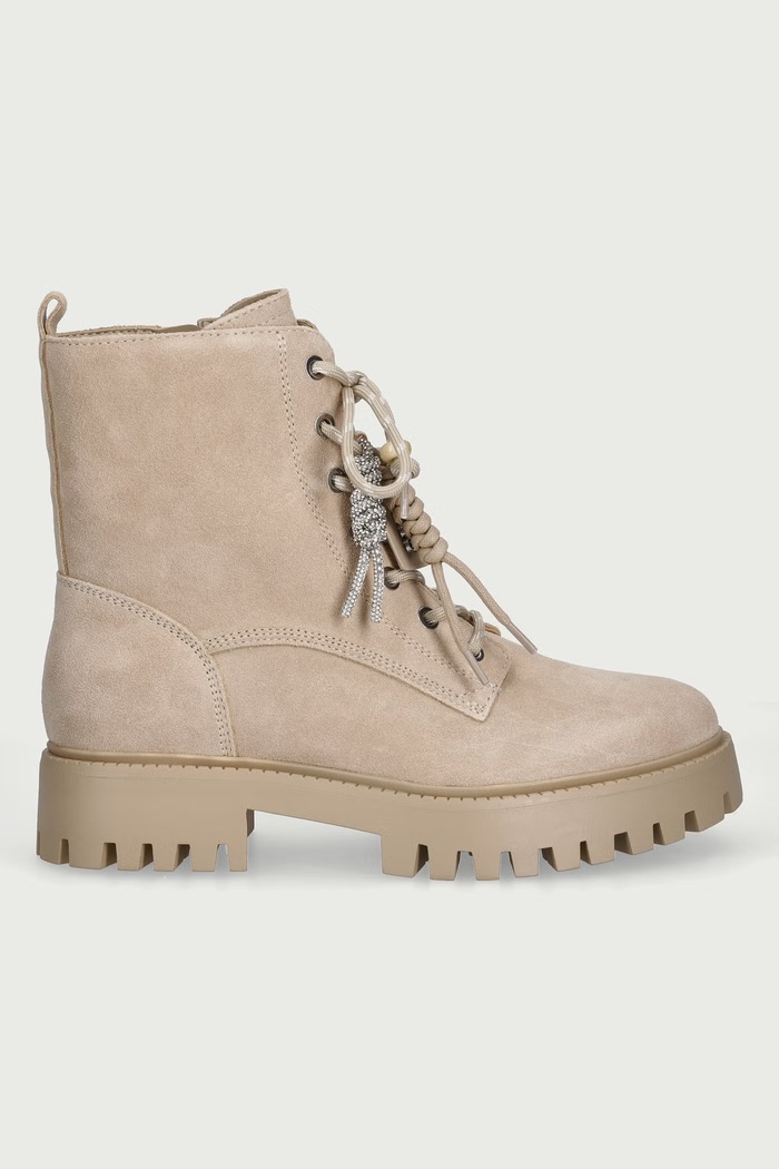 Guess Gležnjače za žene od brušene kože FIZZLE FLFFIZ.SUE10.NATU bež AW26