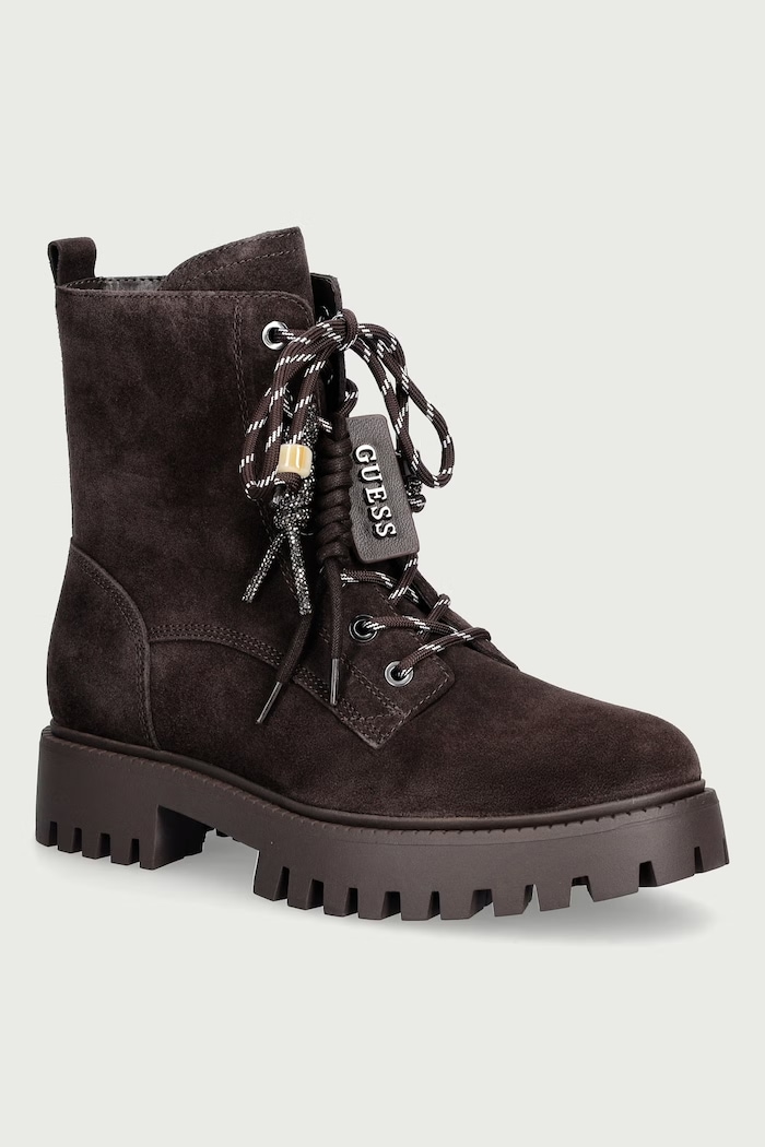 Guess Workery na platforme dámske semišové FIZZLE hnedá FLFFIZ.SUE10.BROWN