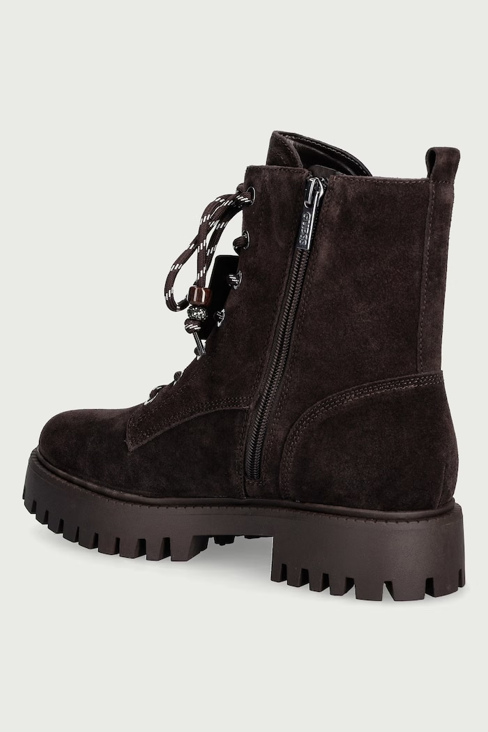 Obuv Guess Workery na platforme dámske semišové FIZZLE FLFFIZ.SUE10.BROWN hnedá