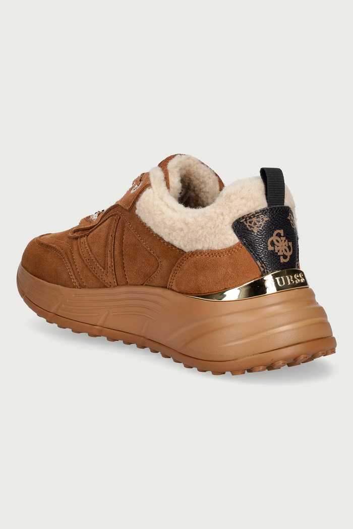 Obuv Guess FACTER2 sneakers dámske semišové FLFFA2.LEA12.TAN hnedá