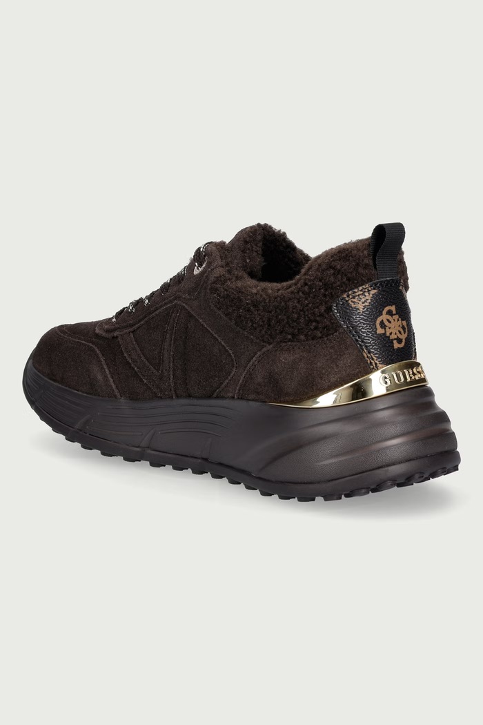 Παπούτσια Guess FACTER2 sneakers Γυναικεία FLFFA2.LEA12.BROWN καφέ