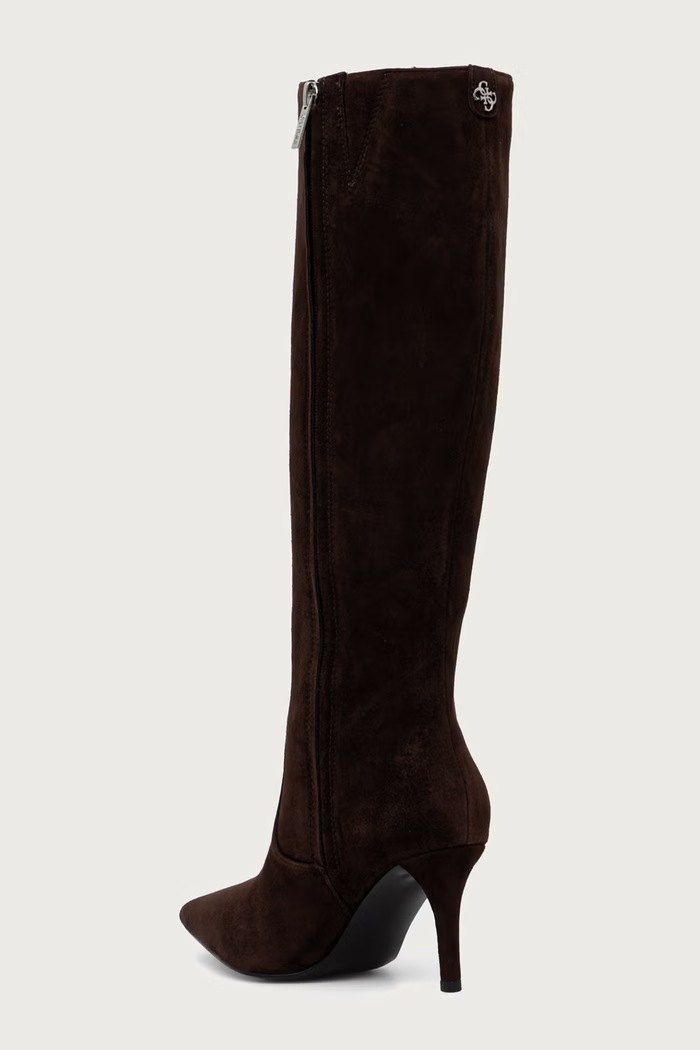 Obuv Guess Čižmy dámske nubukové CALITO FLFCLT.SUE11.BROWN hnedá