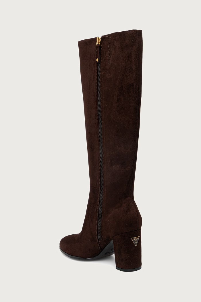 Obuwie Guess Kozaki damskie BRAXEN FLFBRN.SUE11.BROWN brązowy