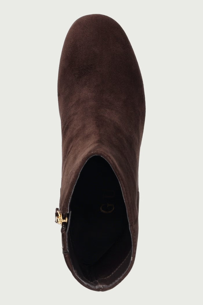 Členkové čižmy na podpätku dámske BERKLIE Guess FLFBER.SUE10.BROWN hnedá