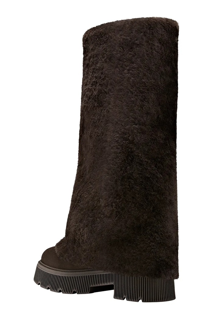BOGNER kozaki na słupku damskie zamszowe TURIN 22642332 brązowy AW26