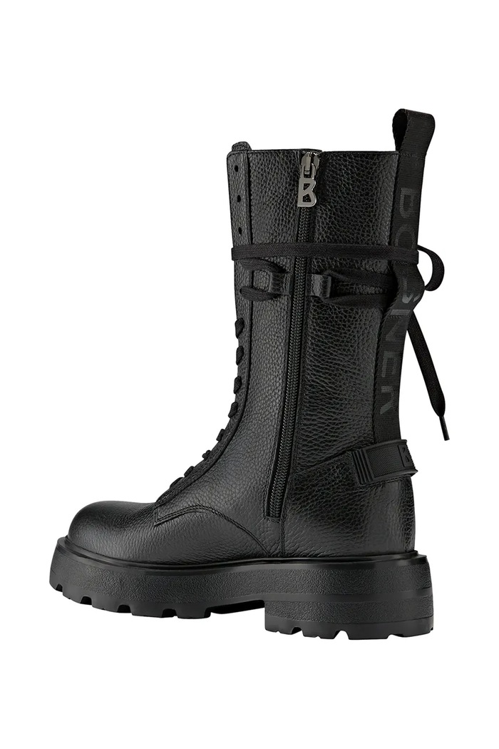 BOGNER workery na platformie damskie skórzane RIGA 22642101 czarny AW26
