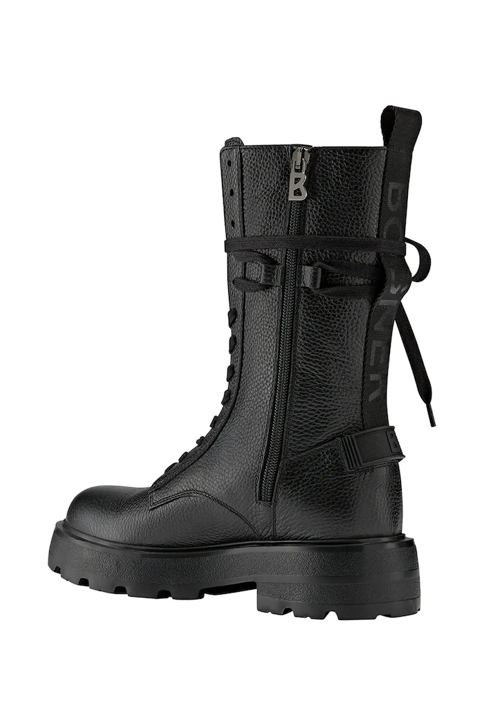 BOGNER workery na platformie damskie skórzane RIGA 22642101 czarny AW26