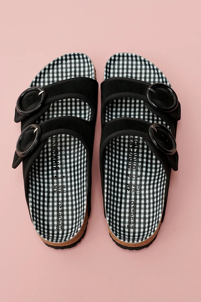 Birkenstock 1774 x Repetto Arizona Round Buckle NL klapki damskie zamszowe 1033083
