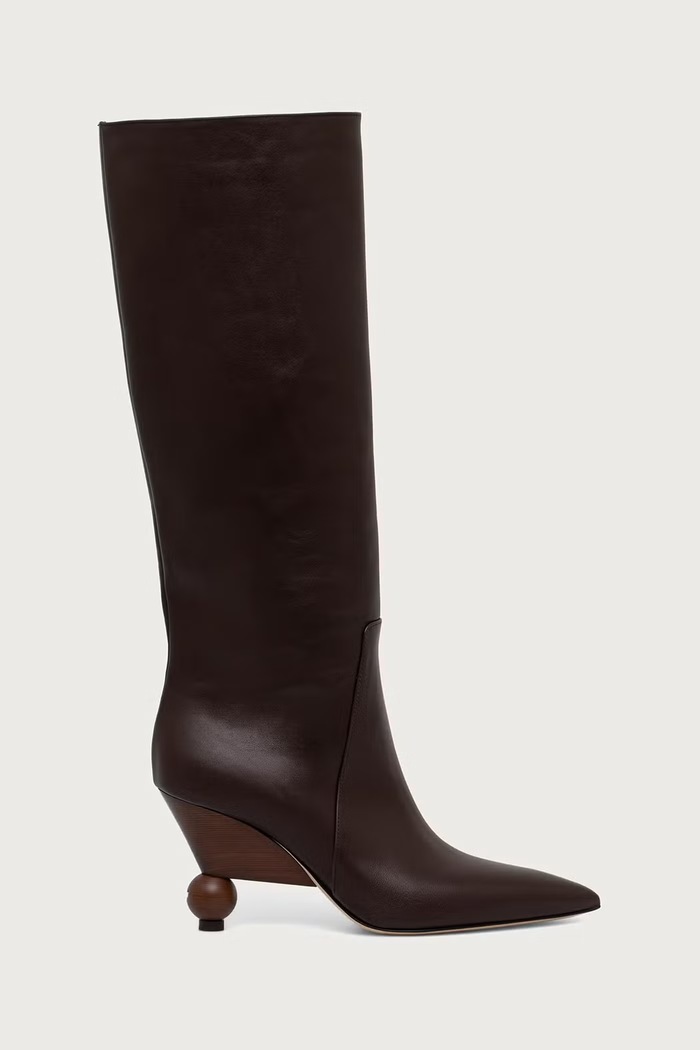 Weekend Max Mara Kozaki damskie skórzane 2625796115600.CHOCOLATE brązowy AW26