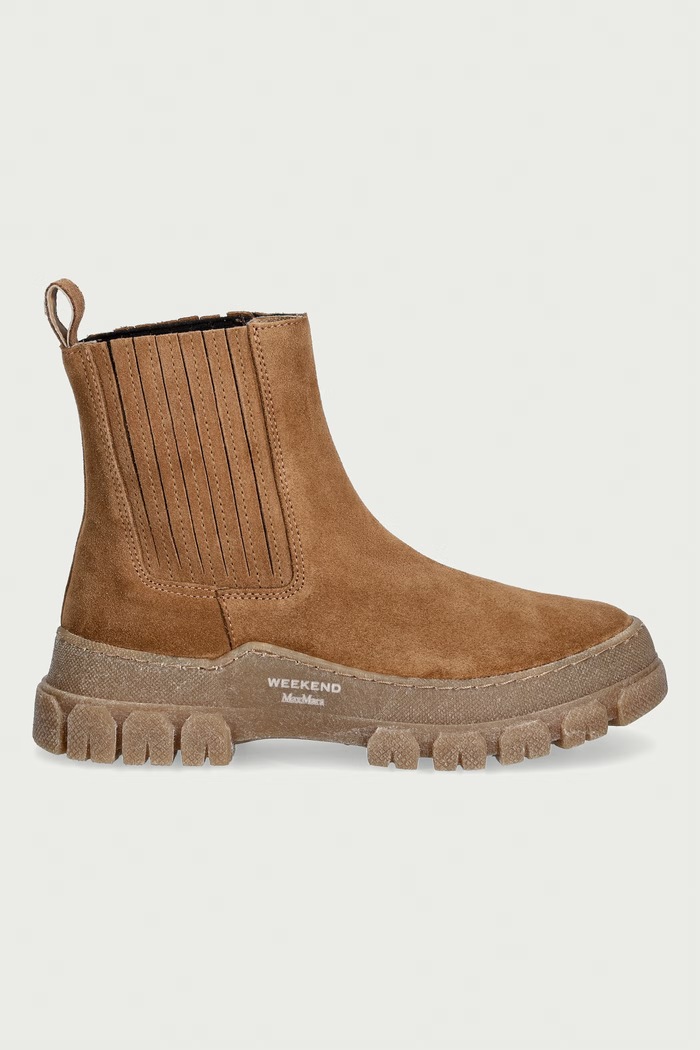 Weekend Max Mara sztyblety damskie zamszowe 2625796075600.CAMEL brązowy AW26
