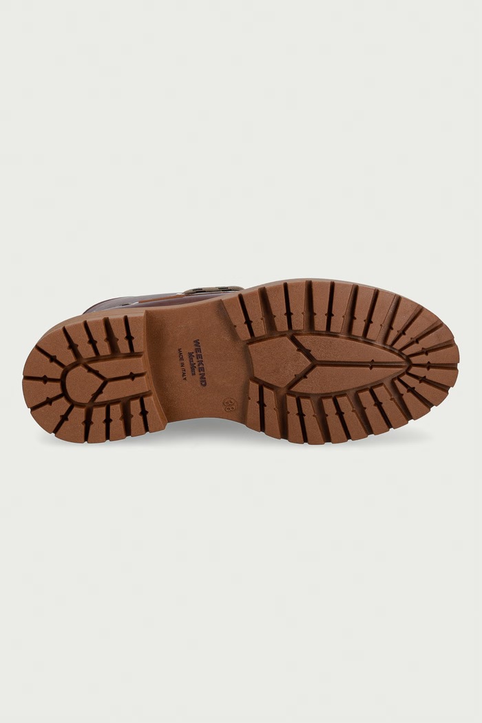 Weekend Max Mara workery damskie skórzane 2625796035600.BROWN brązowy