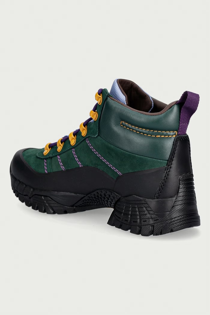 Obuwie Weekend Max Mara botki damskie skórzane 2625796015600.GREEN zielony