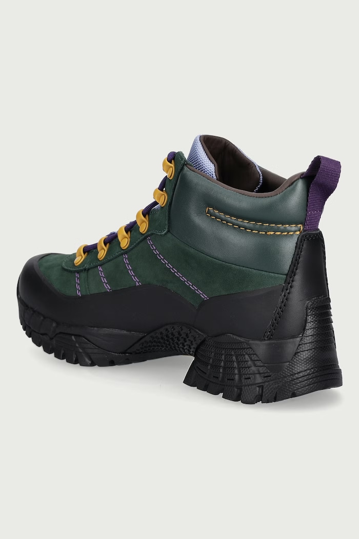 Obuwie Weekend Max Mara Botki damskie skórzane 2625796015600.GREEN zielony