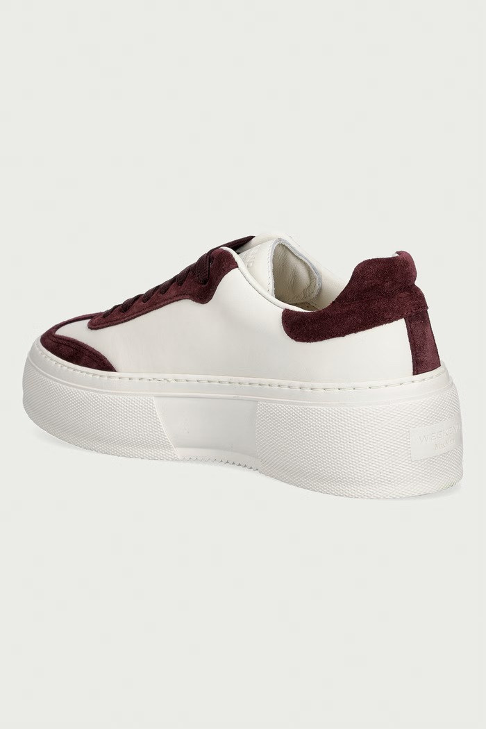 Obuwie Weekend Max Mara sneakersy damskie skórzane 2625766035600.BORDEAUX beżowy