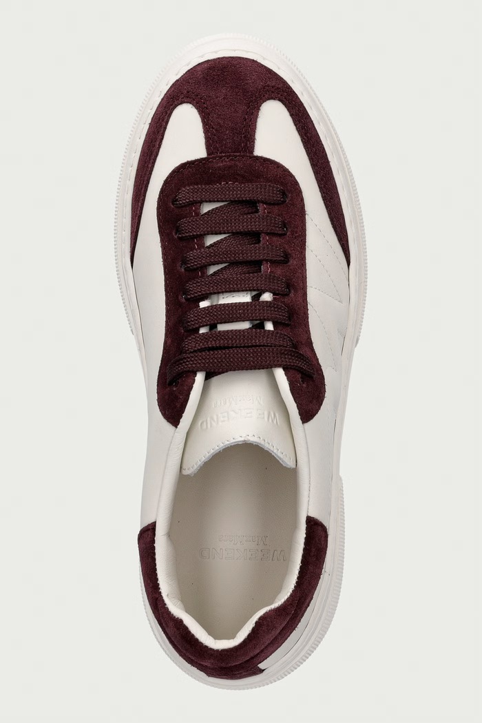 Weekend Max Mara sneakersy damskie skórzane beżowy 2625766035600.BORDEAUX