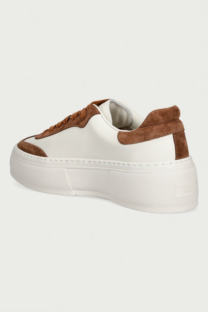 Obuwie Weekend Max Mara sneakersy damskie skórzane 2625766035600.TOBACCO beżowy