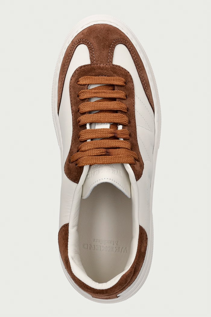 Weekend Max Mara sneakersy damskie skórzane beżowy 2625766035600.TOBACCO