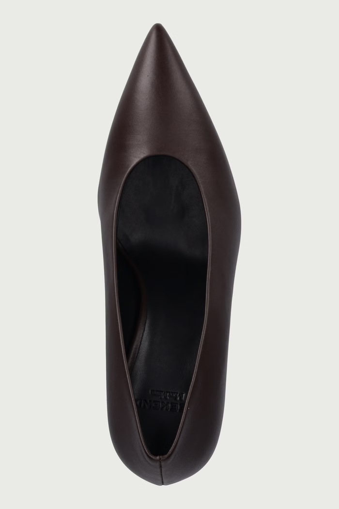 Szpilki skórzane Weekend Max Mara 2625526075600.CHOCOLATE brązowy