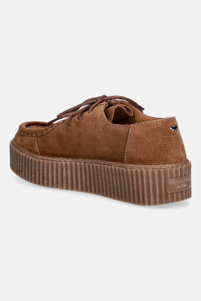 Obuwie Weekend Max Mara Półbuty damskie zamszowe 2625526055600.TOBACCO brązowy