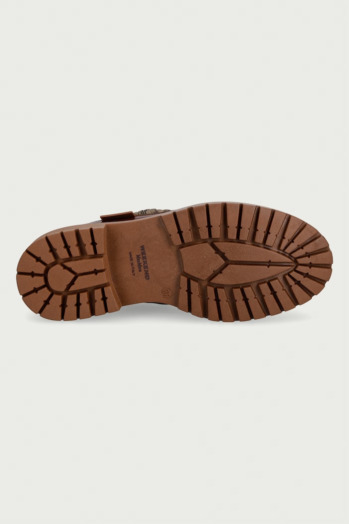 Weekend Max Mara mokasyny damskie skórzane 2625526015600.BROWN brązowy