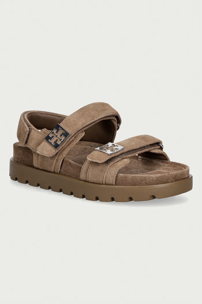 Tory Burch sandále dámske semišové Mellow Sport Sandal béžová 180673.037