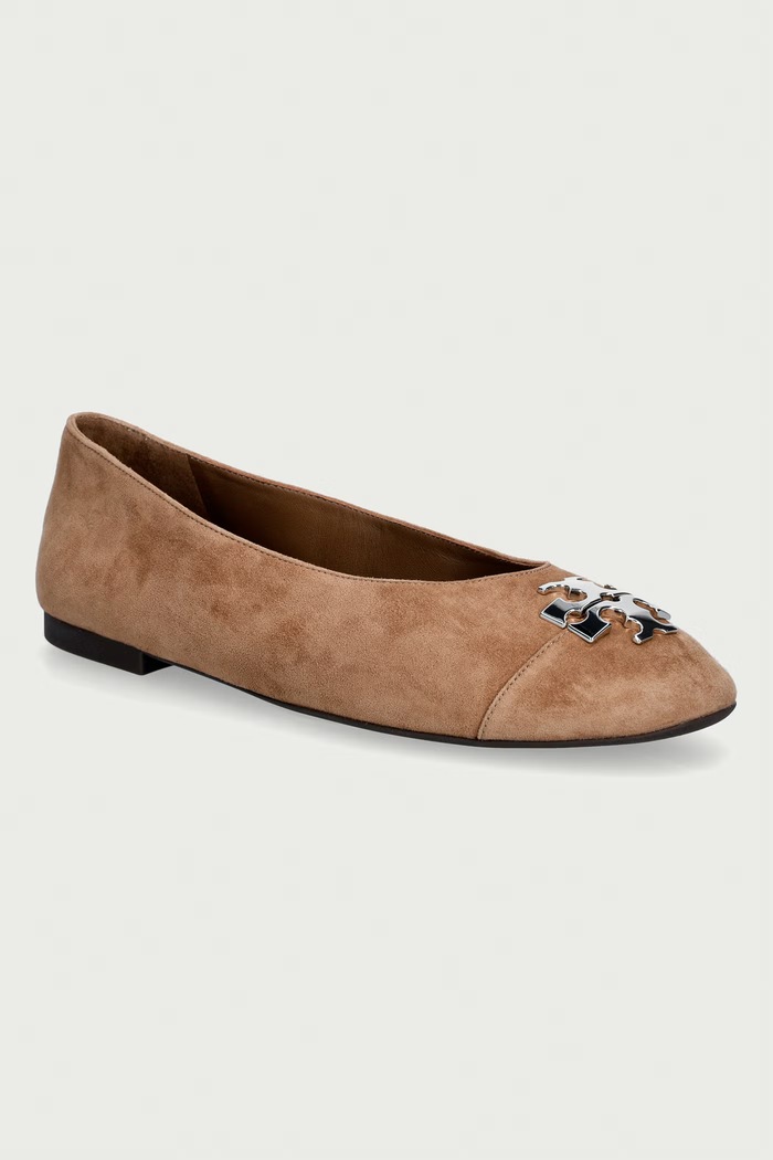 Tory Burch μπαλαρίνες σουέτ Charlie Ballet μπεζ 186910.037