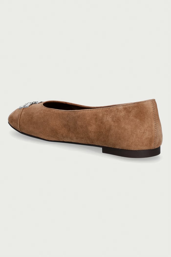 Παπούτσια Tory Burch μπαλαρίνες σουέτ Charlie Ballet 186910.037 μπεζ