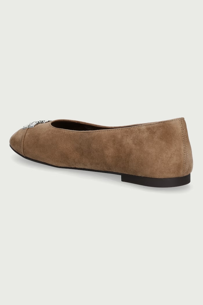 Obuwie Tory Burch Baleriny zamszowe Charlie Ballet 186910.037 beżowy