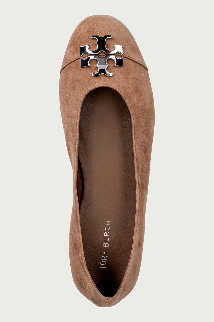 Tory Burch μπαλαρίνες σουέτ Charlie Ballet μπεζ 186910.037