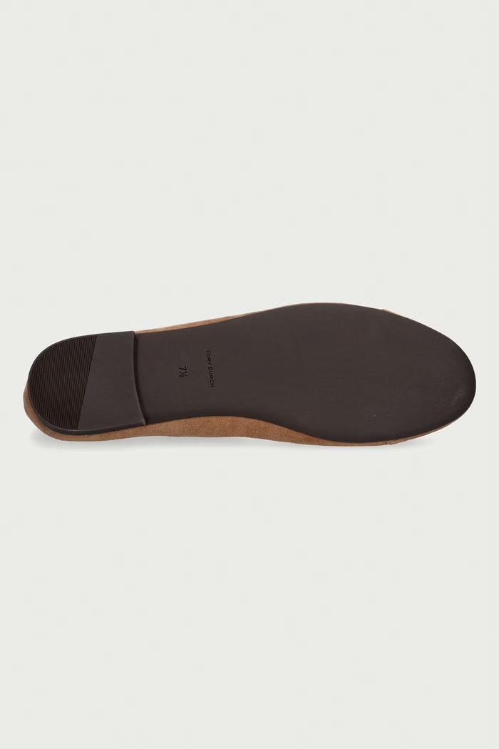 Tory Burch μπαλαρίνες σουέτ Charlie Ballet 186910.037 μπεζ