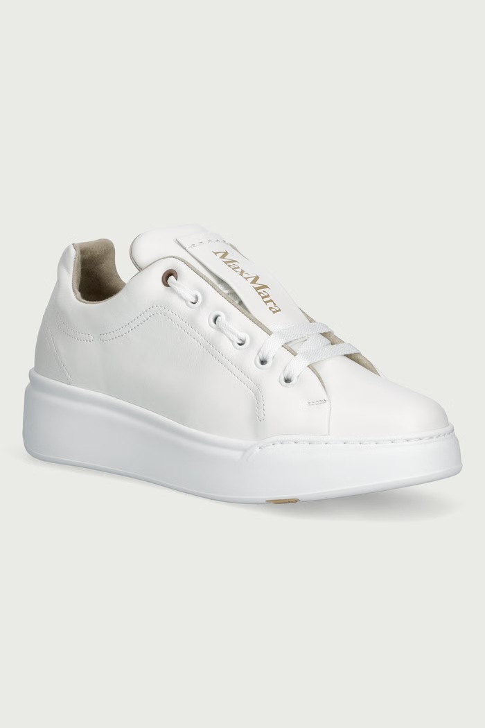 Max Mara Sneakersy damskie skórzane biały 2624766132650