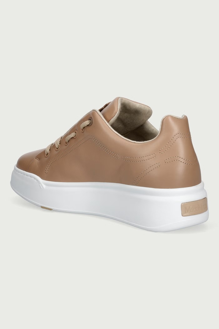 Obuwie Max Mara Sneakersy damskie skórzane 2624766132650 beżowy
