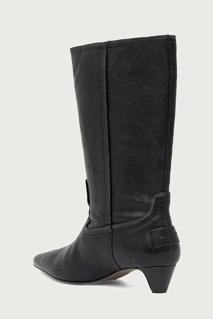 Obuća AllSaints Gležnjače za žene od kože Veda Boot W032FF.BLK crna