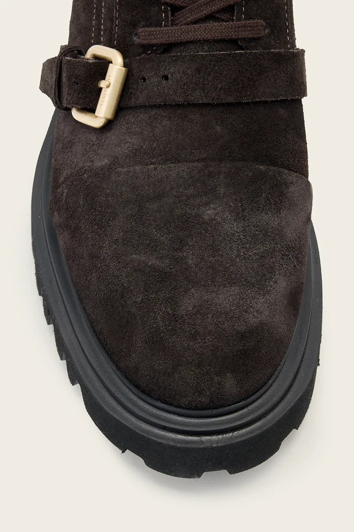 Členkové čižmy dámske semišové Tori Suede Boot AllSaints hnedá W004FF