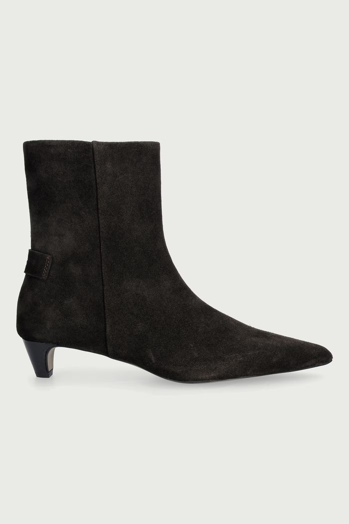 AllSaints Gležnjače s niskom potpeticom za žene od brušene kože Piper Suede Boot W036FF smeđa AW26