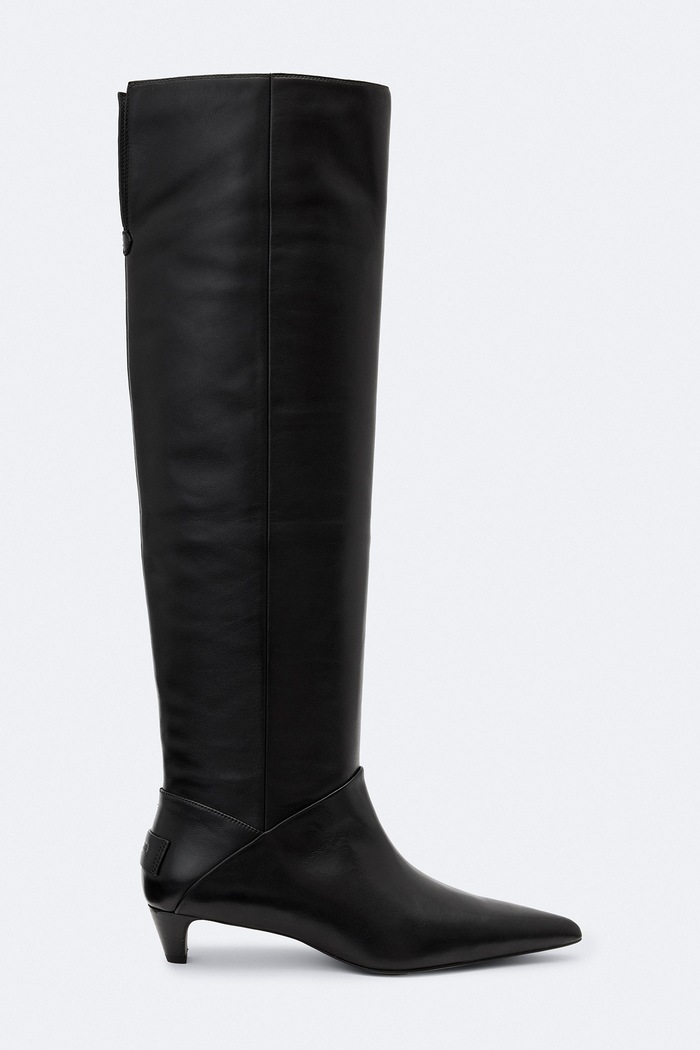 AllSaints Kozaki damskie skórzane Ortega Boot czarny W033FF