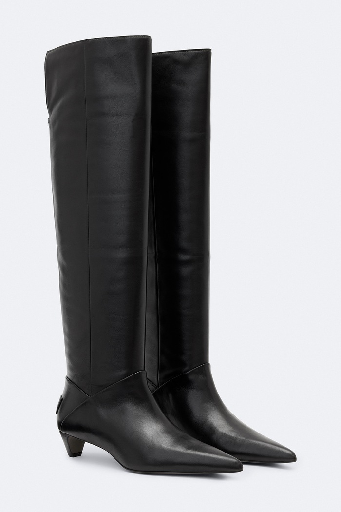 AllSaints Kozaki damskie skórzane Ortega Boot W033FF czarny AW26