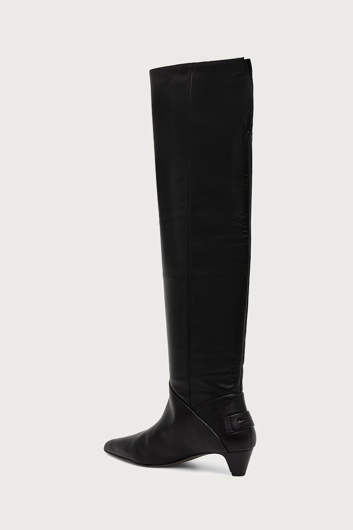 Παπούτσια AllSaints Μπότες Γυναικείες δερμάτινες Ortega Boot W033FF μαύρο