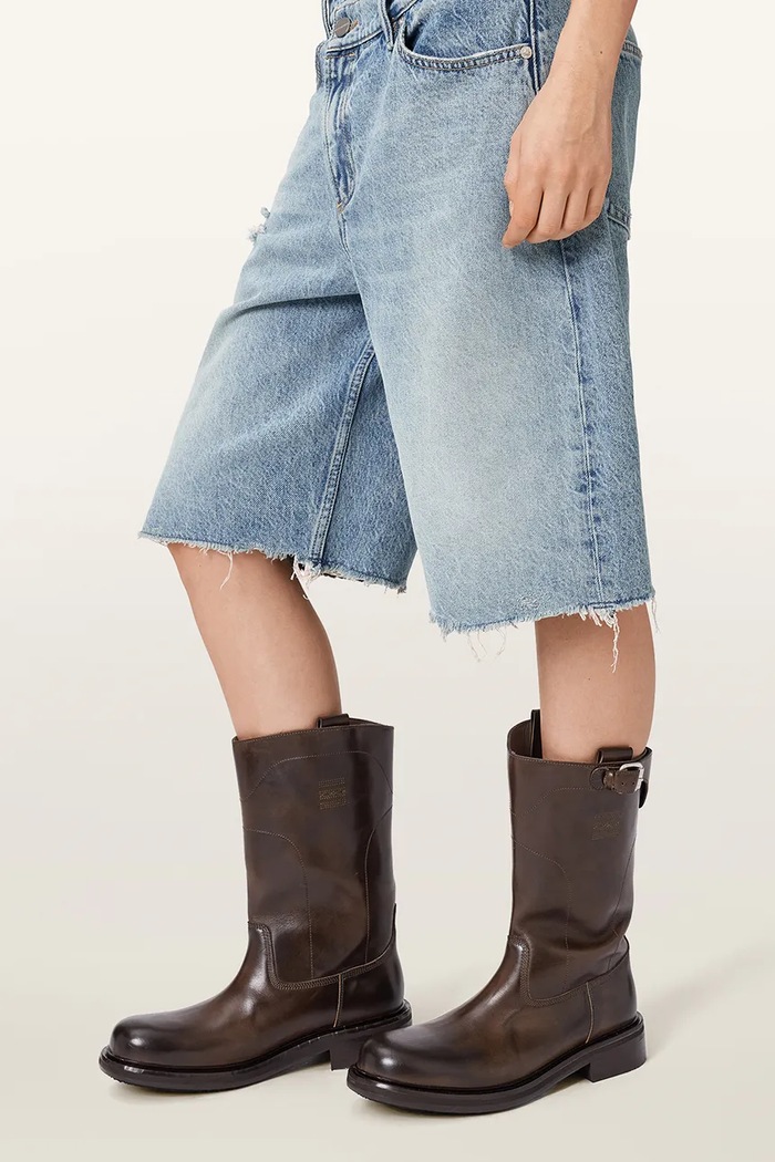 AllSaints Členkové čižmy dámske kožené Morris Pull On Boot W060FF