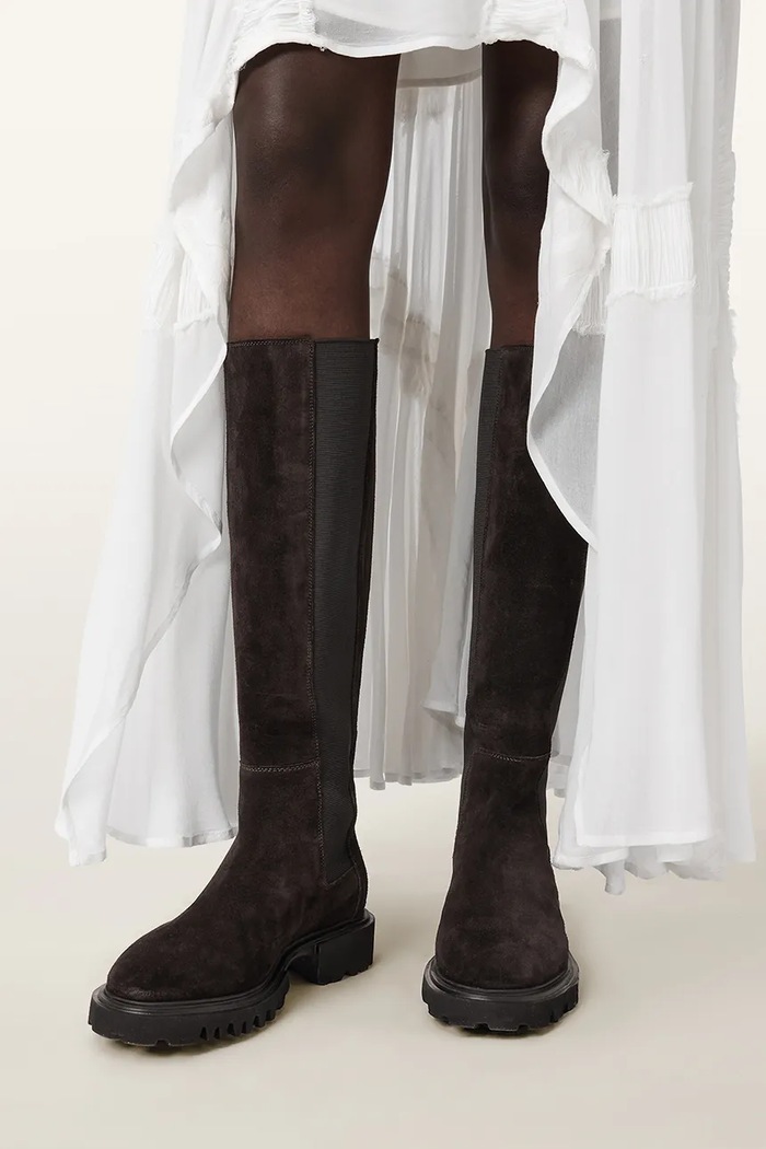 AllSaints Čižmy dámske semišové Maeve Suede Boot W006FF