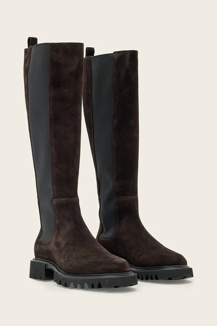 AllSaints Čižmy dámske semišové Maeve Suede Boot W006FF hnedá AW26