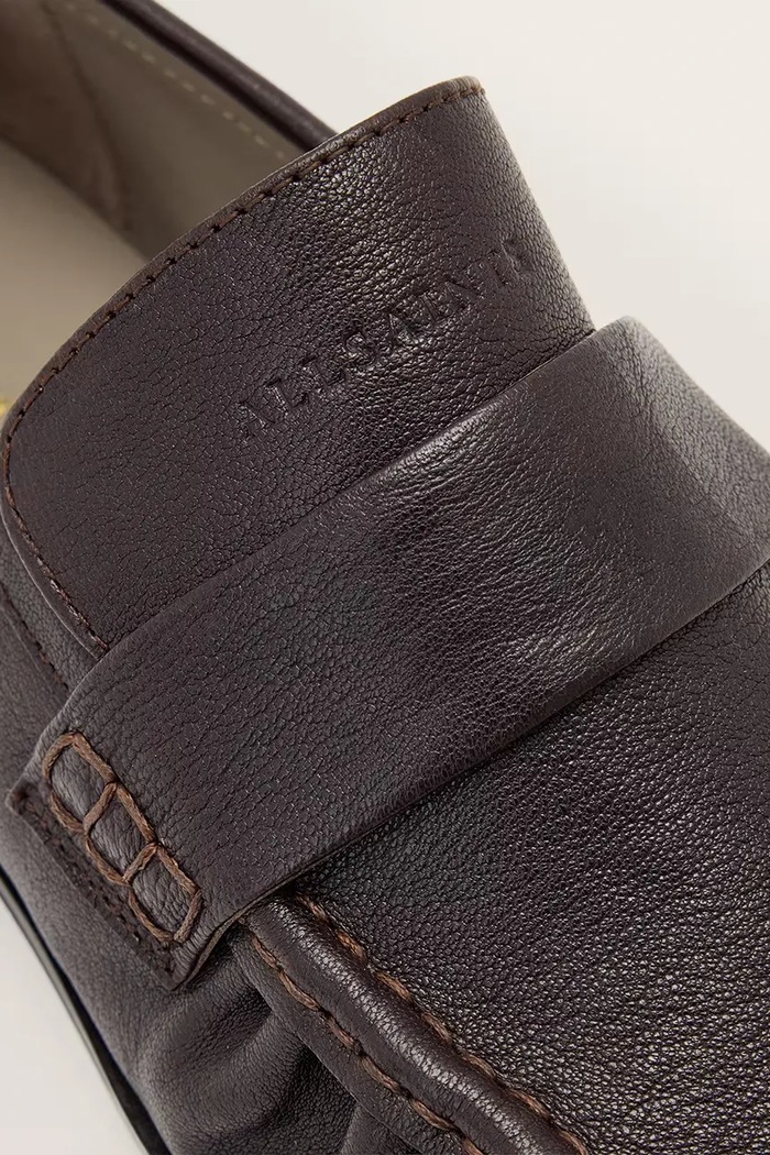 Mokasinke za žene od kože Julie Loafer AllSaints W011FF smeđa
