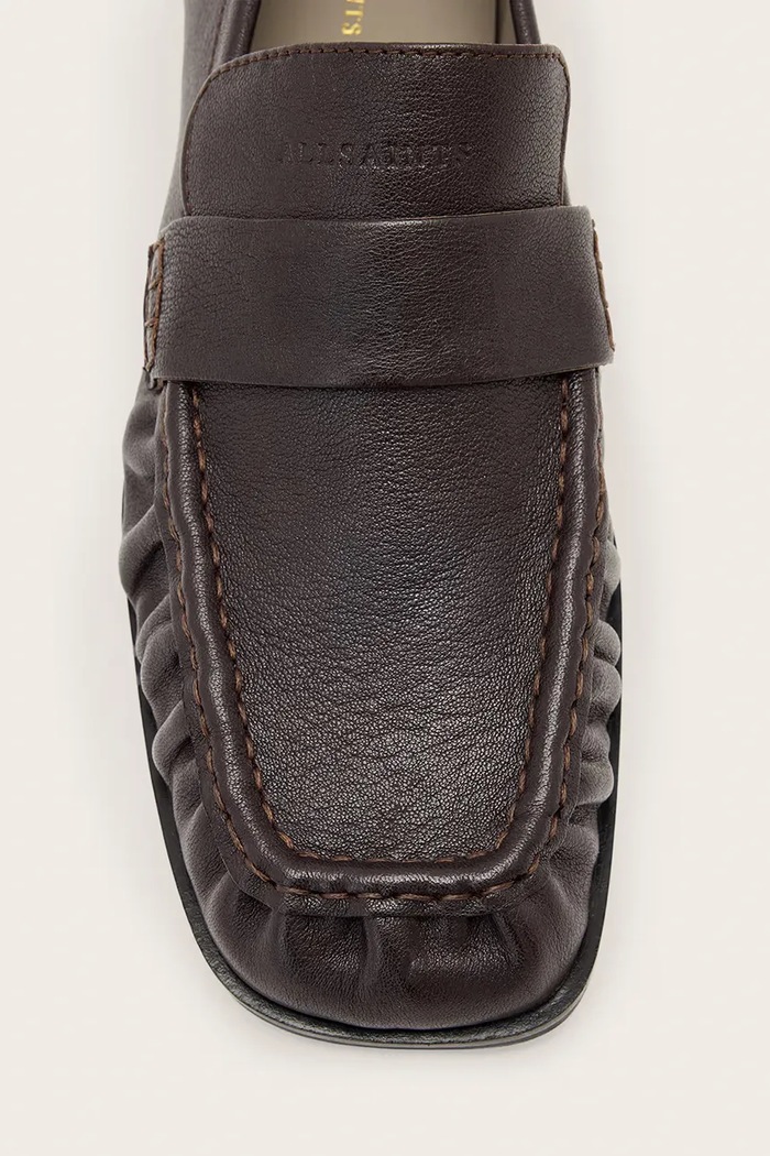 Mokasinke za žene od kože Julie Loafer AllSaints smeđa W011FF