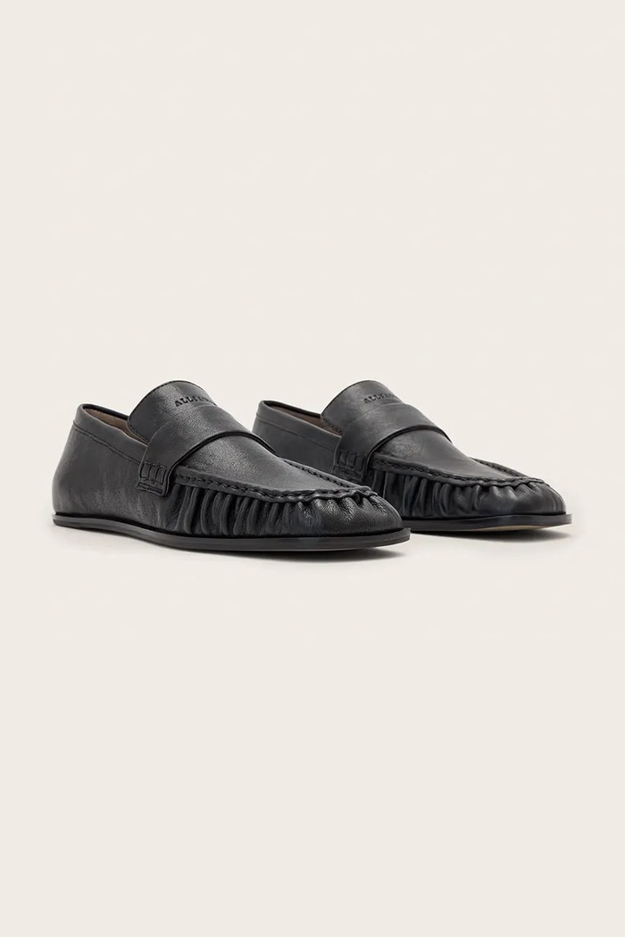 AllSaints Loafersy damskie skórzane Julie Loafer W011FF.BLK czarny AW26